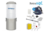 Duovac Distinction Hybrid + 3-Inlet Retraflex® Complete Bundle | New Construction Central Vacuum for Homes up to 12,000 ft²