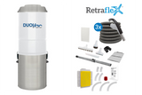 Duovac Distinction Hybrid + 3-Inlet Retraflex® Complete Bundle | New Construction Central Vacuum for Homes up to 12,000 ft²