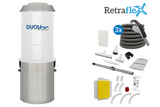 Duovac Distinction Hybrid + 3-Inlet Retraflex® Complete Bundle | New Construction Central Vacuum for Homes up to 12,000 ft²