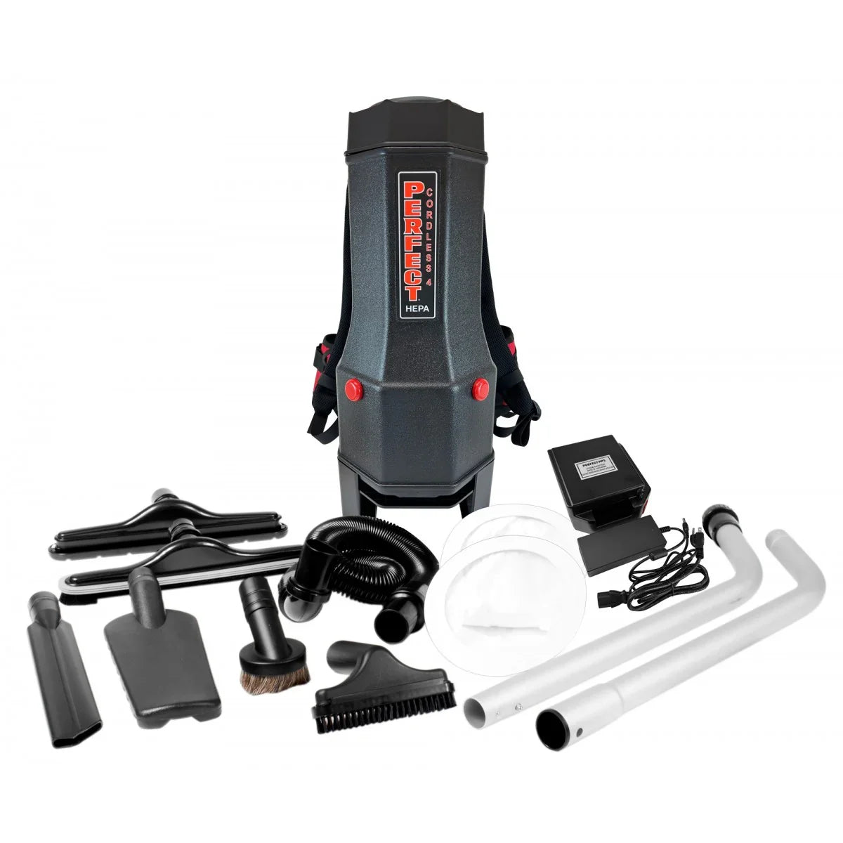 Cordless Back Pack Vacuum - 1.06 gal (4 L) Tank Capacity - HEPA Filtration - with Battery & Accessories - Perfect BBP5