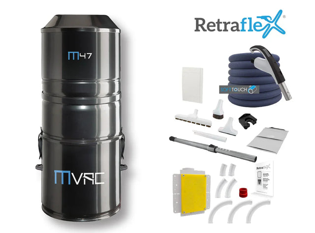 Central vacuum M47 with bag and Retraflex attachments kit - SamVac Plus
