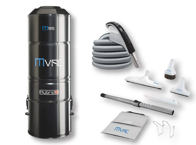 Central vacuum M95 and on/off attachments kit - Hose 35 ft. (10.67 m) with or without hose cover - SamVac Plus