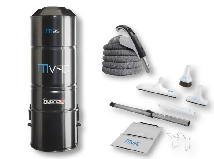 Central vacuum M95 and on/off attachments kit - Hose 35 ft. (10.67 m) with or without hose cover - SamVac Plus